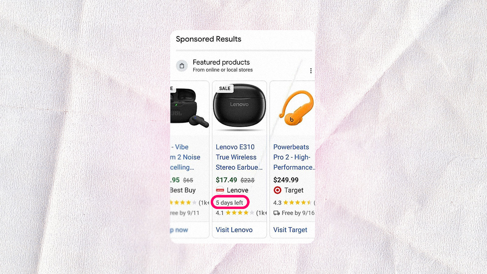 Google Shopping тестує позначку "X днів залишилося" для товарів зі знижкою